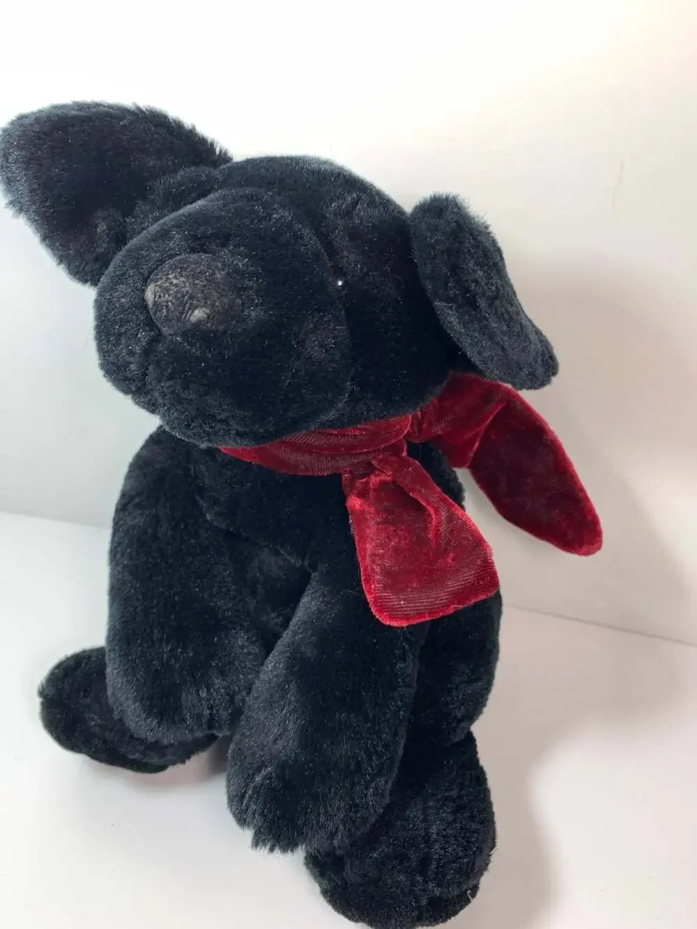 Russ Berrie Black Labrador Puppy Dog Ginger Plush Stuffed Animal 10